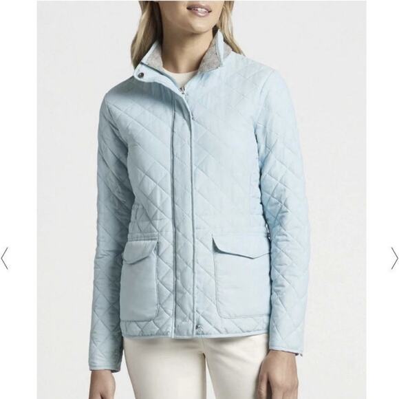 Peter Millar Blakely Quilted Light Blue Jacket Women’s Size L/XL? See Dim - Picture 1 of 14